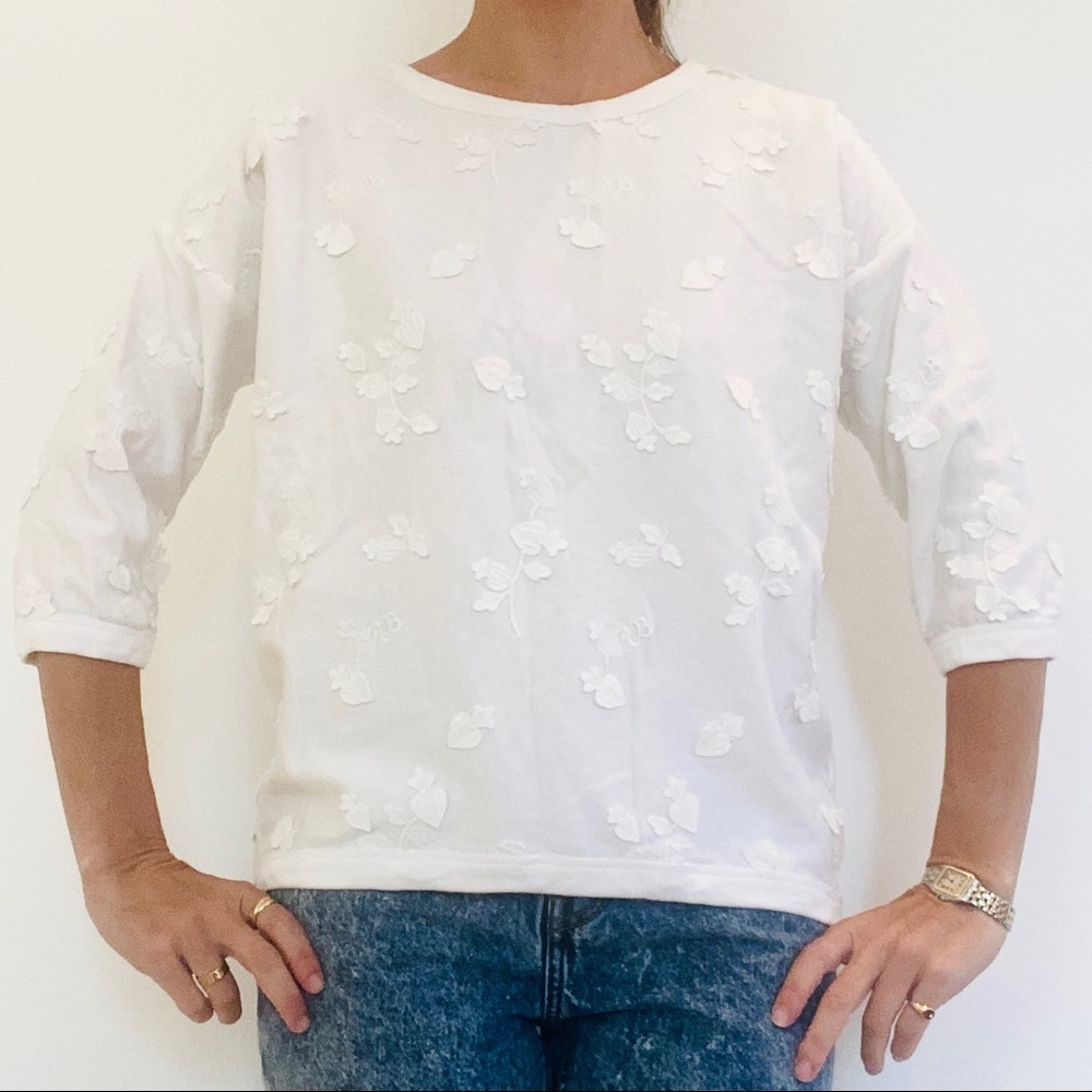 Scotch & Soda Women's White Appliqué Top Size S
